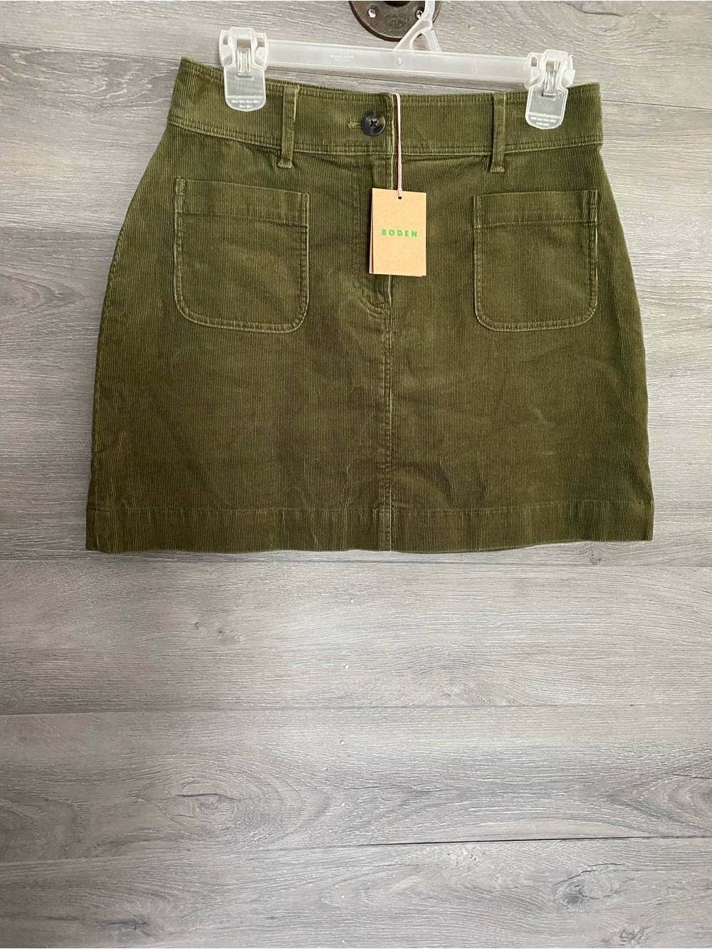Boden Corduroy Green Skirt NWT